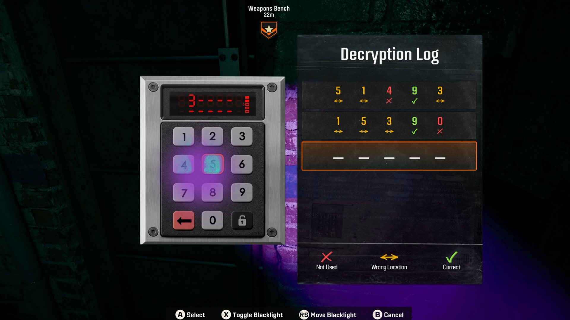 Call of Duty: Black Ops 6 Safe House Puzzles: The keypad can be seen