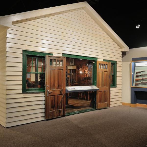 Carbine Williams workshop exterior within the museum