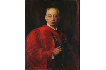 Oil-on-canvas portrait of Walter Hines Page.