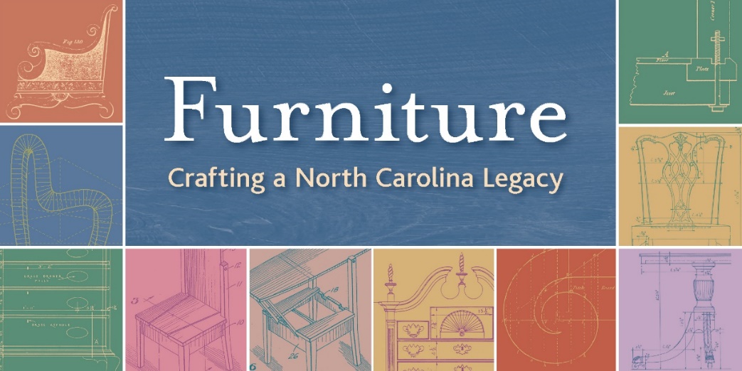 A colorful logo reading "Furniture: Crafting a North Carolina Legacy." 