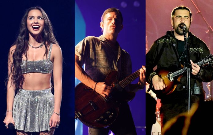 Olivia Rodrigo, Caleb Followill of Kings of Leon and Noah Kahan