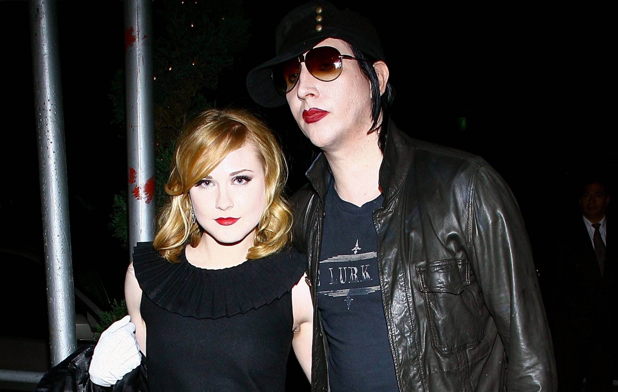 Evan Rachel Wood and Marilyn Manson arrive for the after party for a special screening of 'Across The Universe' in 2007 in New York City. (Photo by Scott Wintrow/Getty Images)