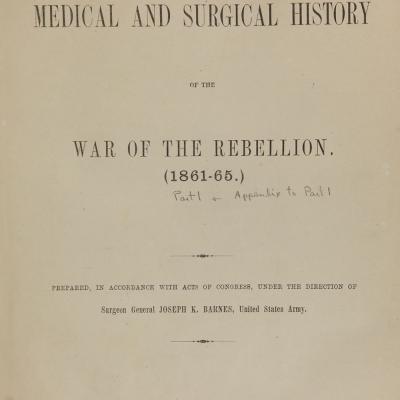 Title page of the book "Medical and Surgical History, War of the Rebellion (1861-1865).