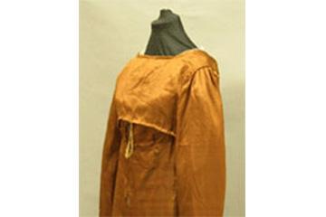 Brown satin dress, ca. 1795, that belonged to Nancy Grist Grimes (Mrs. Bryan Grimes) of Pitt County, mother of Confederate general Bryan Grimes.