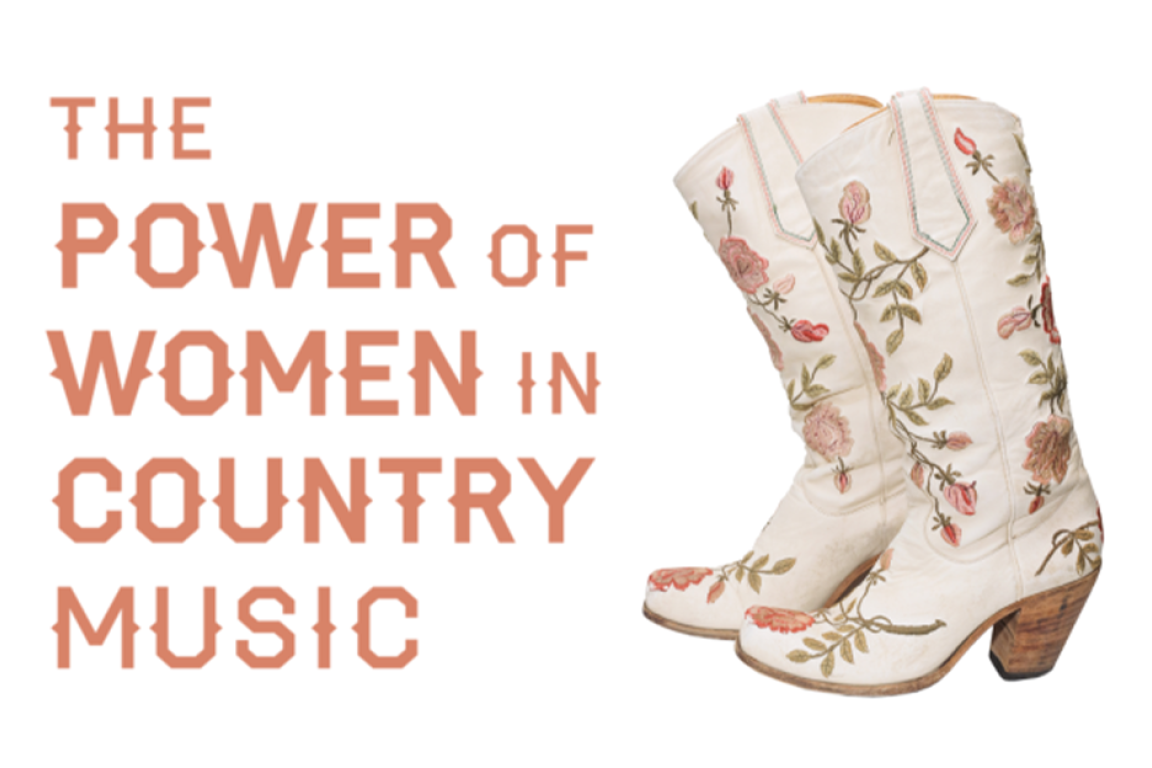 Logo with a decorative white cowboy boot